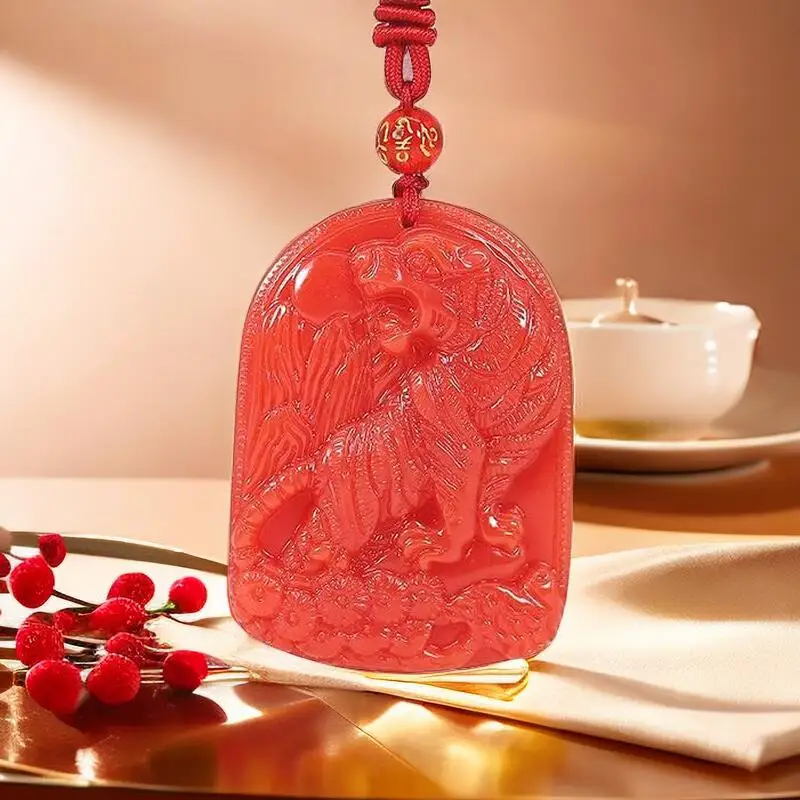 Luxury Gifts Jewelry & Watches Namfleg Mostar - Wisiorki z czerwonego jadeitu tygrysa prawdziwe