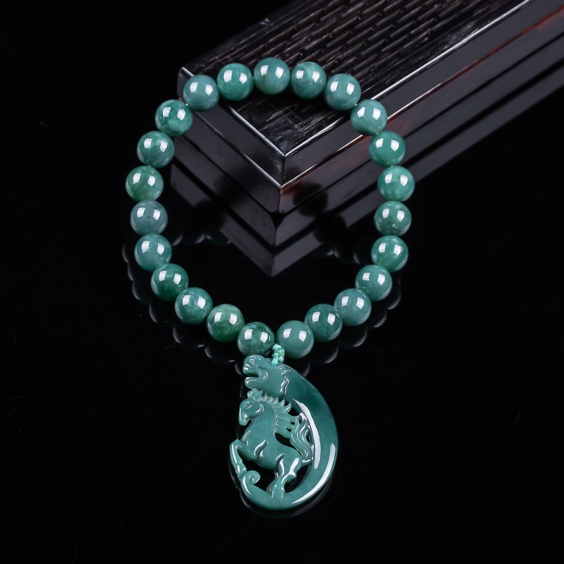 Luxury Gifts Jewelry & Watches Namfleg Mostar - Naturalny Jadeit Niebieski Wodny Znak Zodiaku