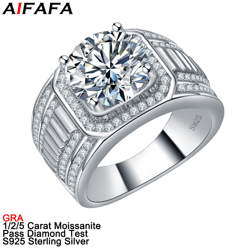 Moissanite Ring - Pierścionki męskie z moissanitem o masie