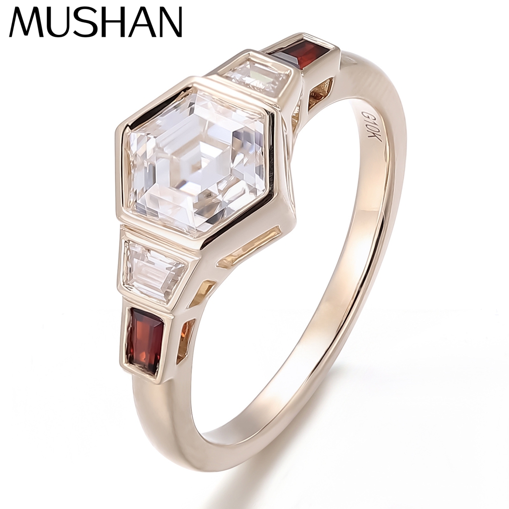 Moissanite Ring - MUSHAN Biżuteria na zamówienie Złoto 10k