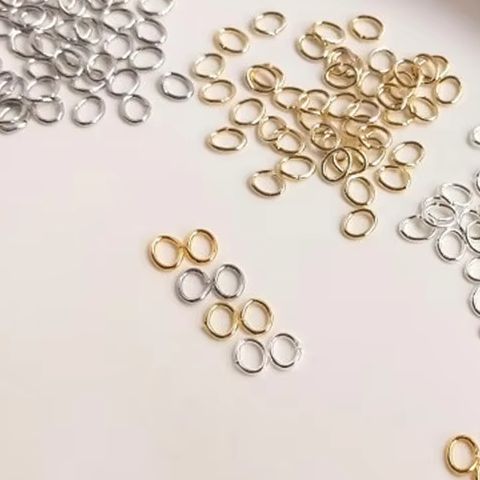 Titanium Steel Ring - Pierścionek owalny z tytanu 14K, pozłacany