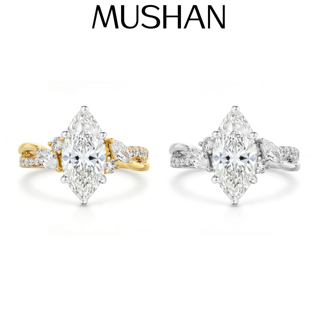 Moissanite Ring - MUSHAN Biżuteria na Zamówienie Pierścionek ze