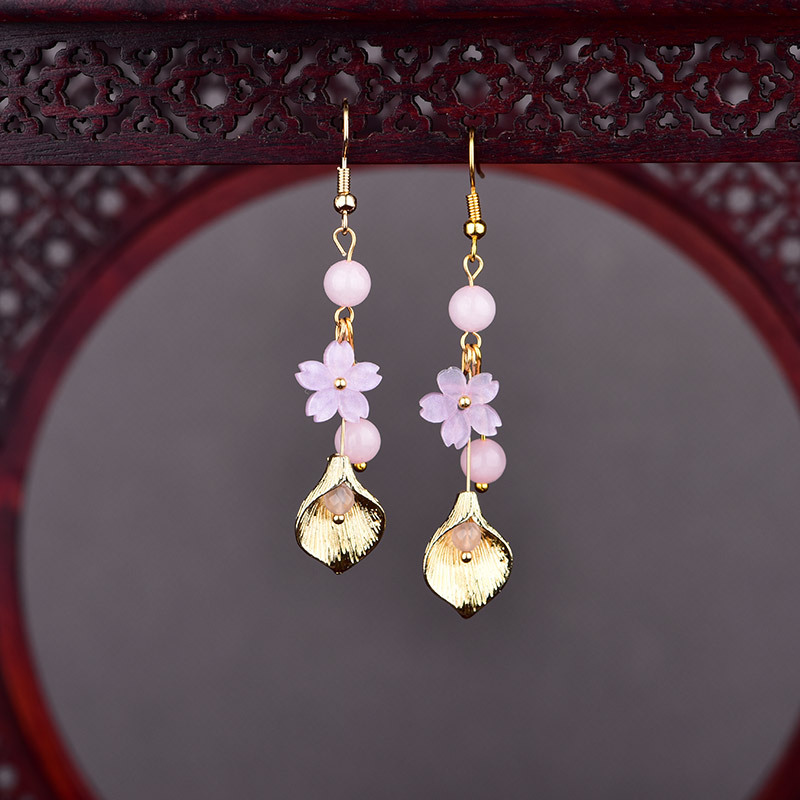 Luxury Gifts Jewelry & Watches Namfleg Mostar - Różowe kolczyki z naturalnego jadeitu w