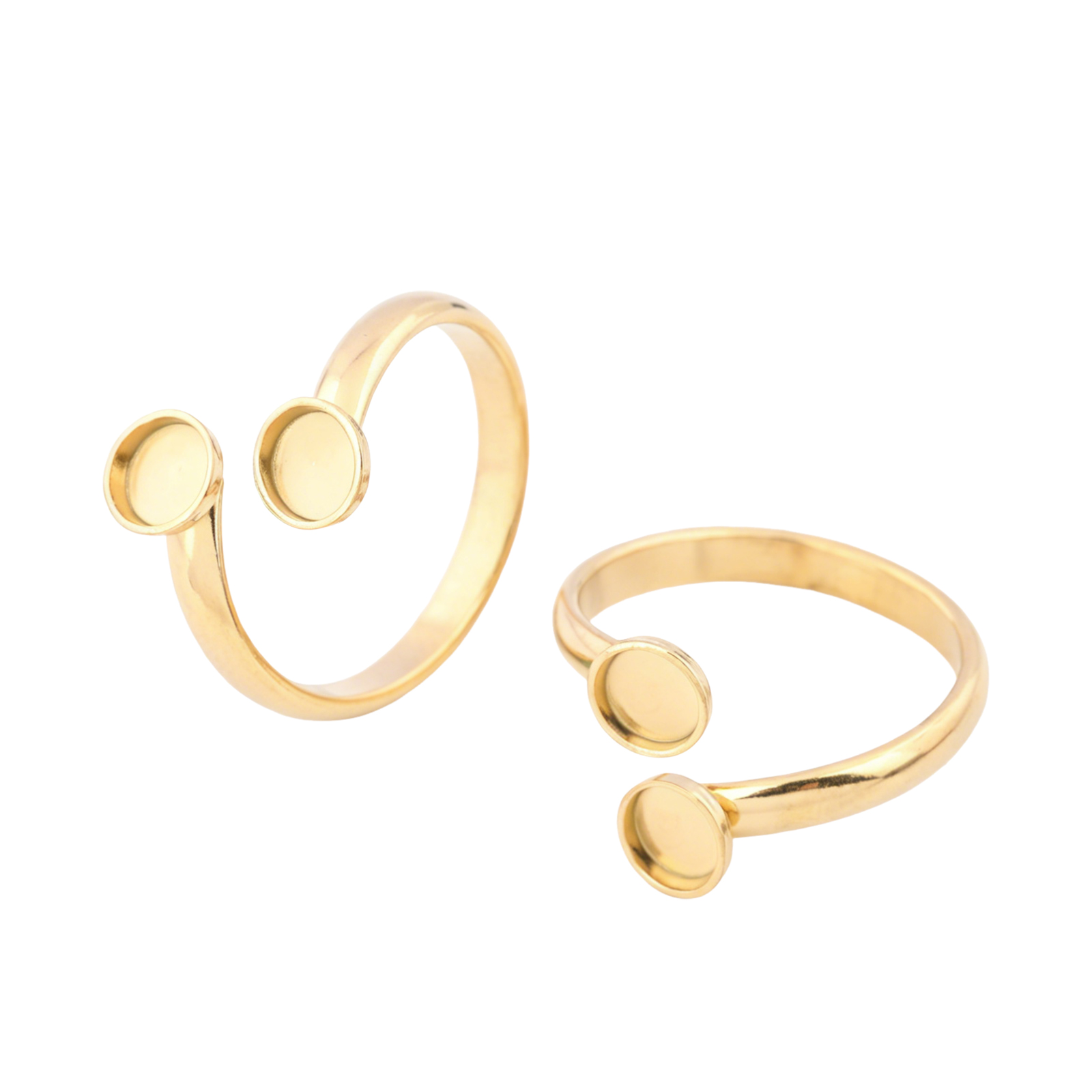 Gold Plated Ring - 10 szt. regulowanych pierścieni ze stali