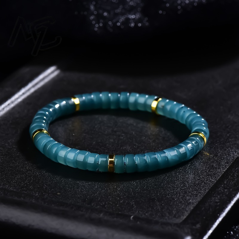 Luxury Gifts Jewelry & Watches Namfleg Mostar - Naturalny Jadeit Niebieski Wodny Koraliki Abakusowe
