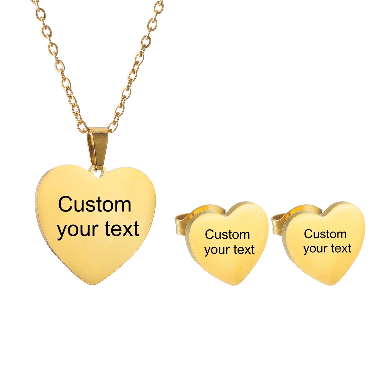Engraved Name Necklace - Personalizowany zestaw biżuterii dla kobiet: naszyjnik