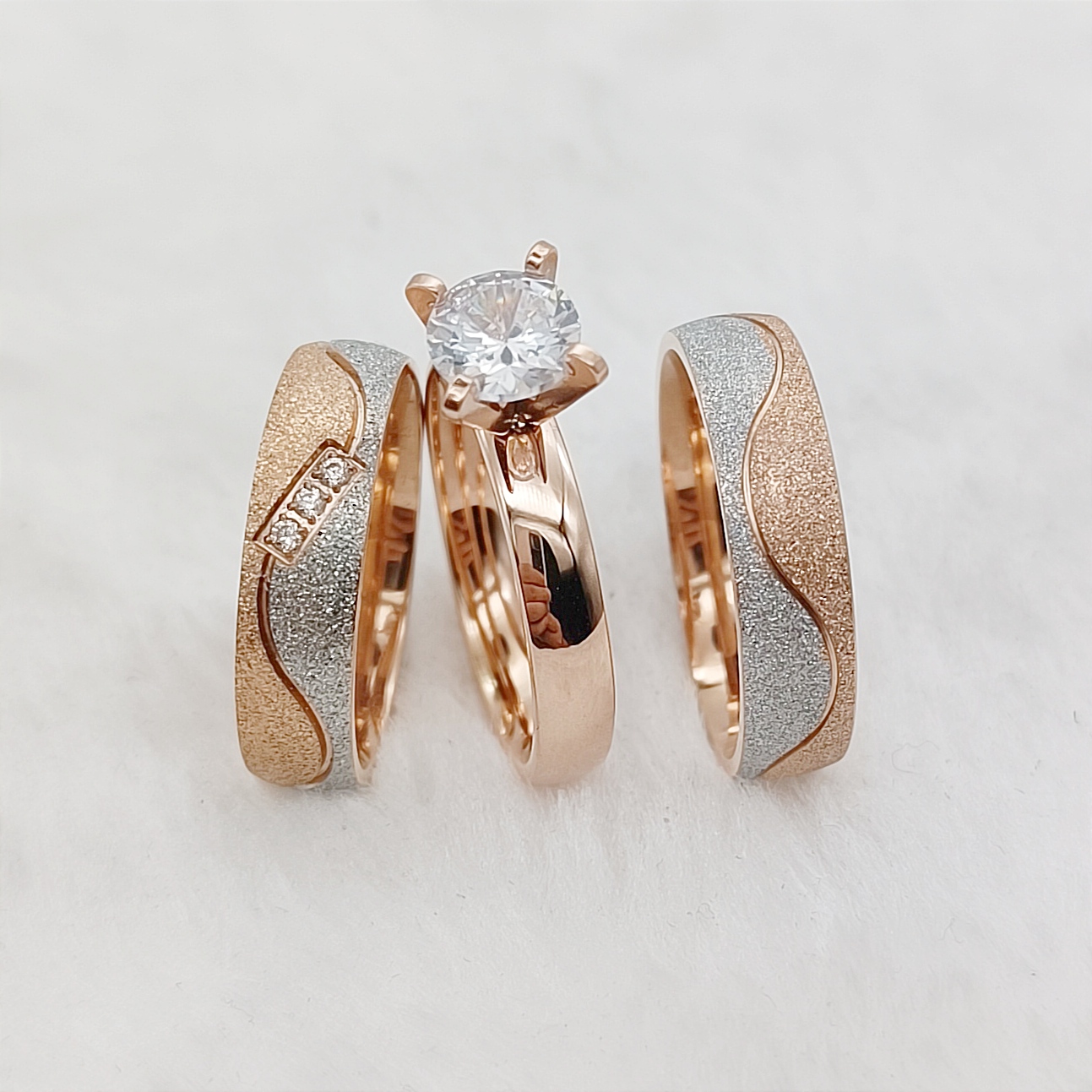 Titanium Steel Ring - Propozycja 3 szt. Obietnica małżeństwa ślubne