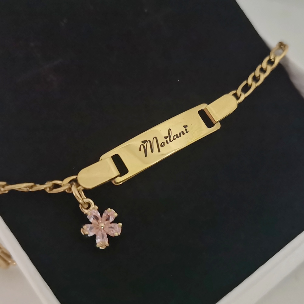 LeeChee kwiat cyrkon mały wisi – Engraved Name Necklace recenzja i cena