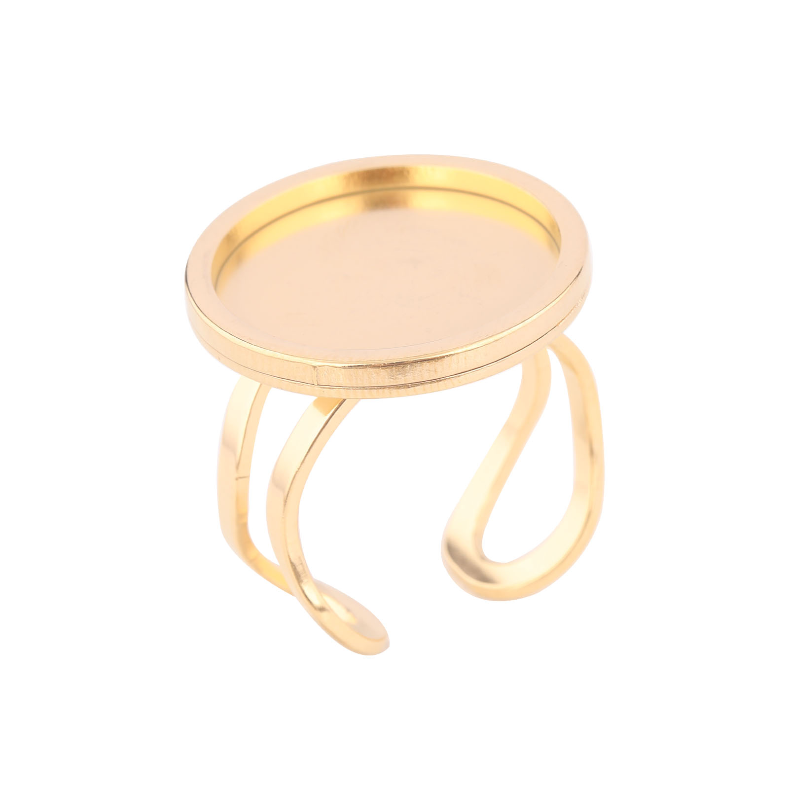 5 szt. 18mm Okrągłe Kaboszony  – Gold Plated Ring recenzja i cena